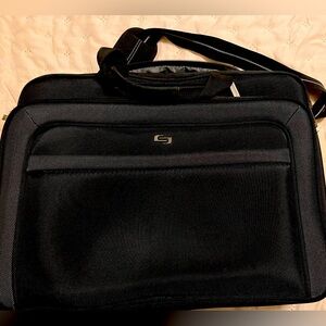 Solo New York Empire 17.3-Inch Laptop Briefcase, TSA Friendly, Black/Grey